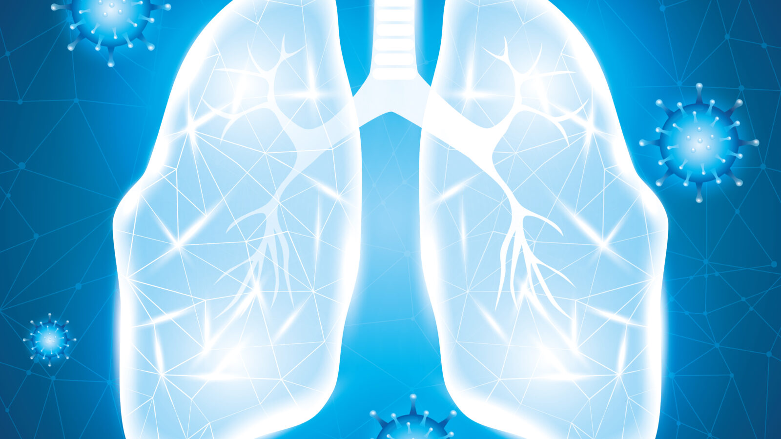 covid 19 particles with lungs of campaign background
