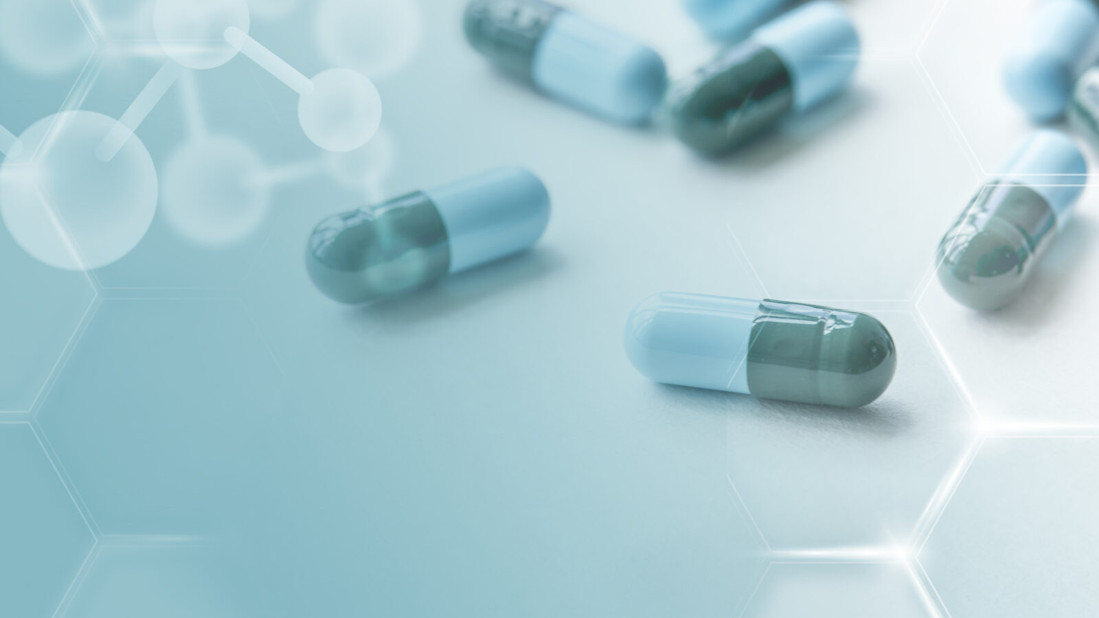 Medicine capsules global health with geometric pattern digital r