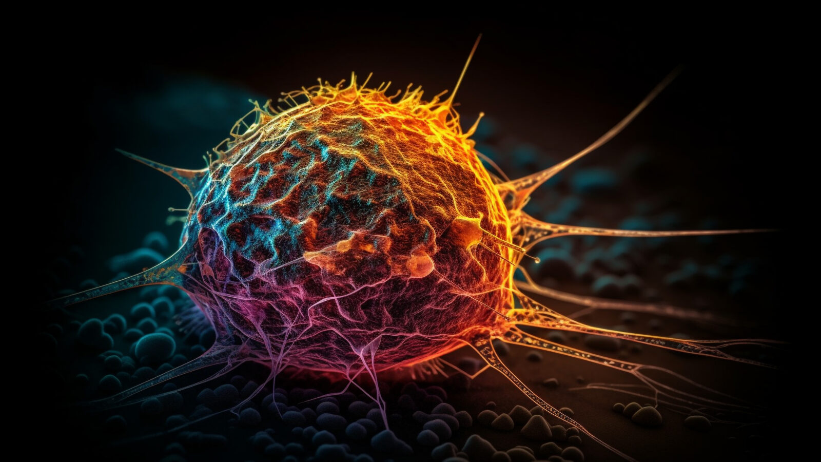 High scale magnification unveils cancer cells’ anatomy generated by AI